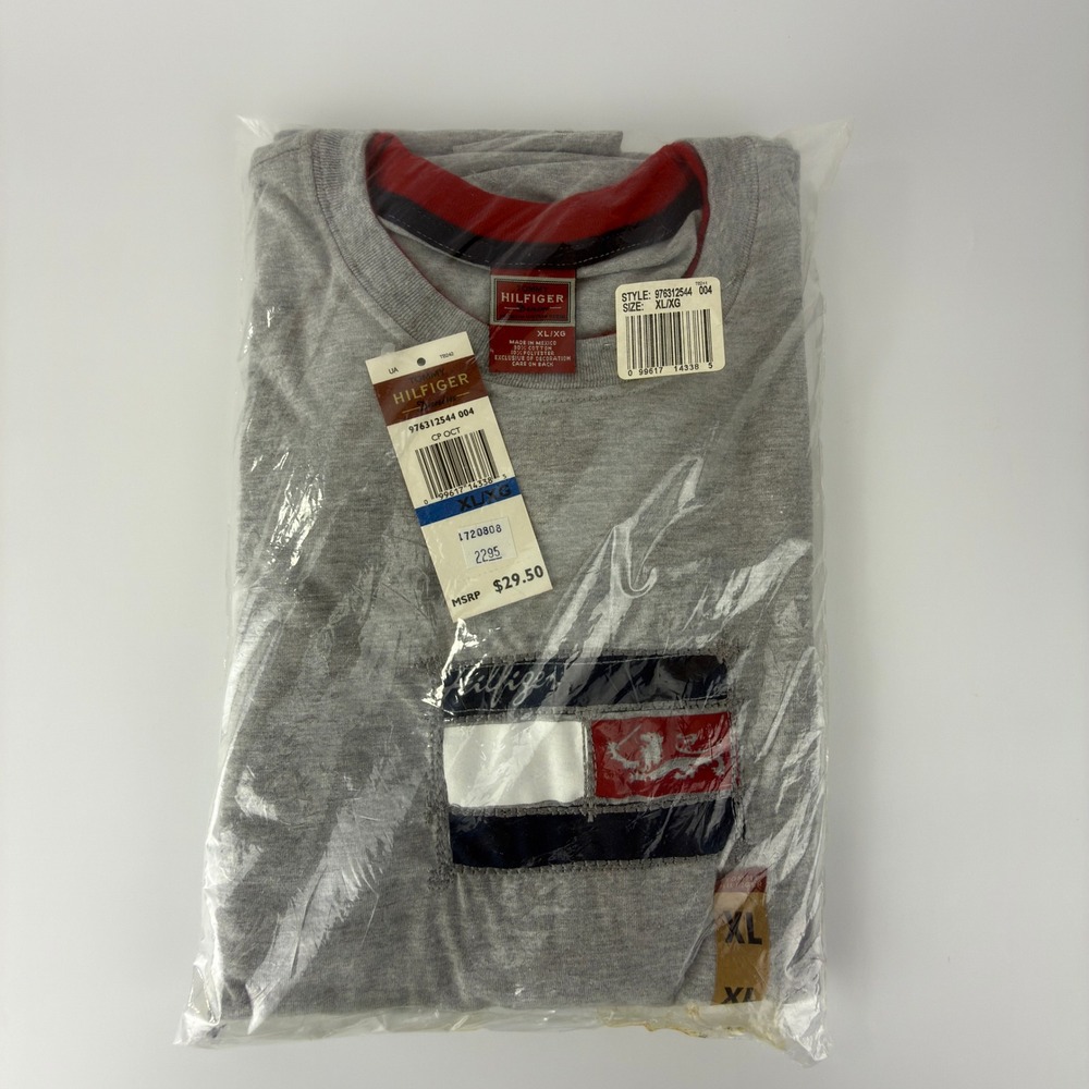 Tommy Hilfiger‎ Denim Mens T-Shirt Gray XL 976312544 004 Vintage Style NWT